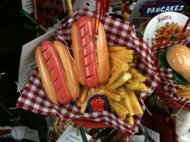 hot dogs ornaments