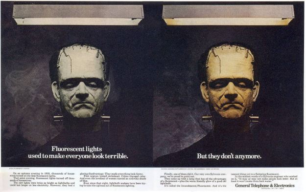 GTE frankenstein flourescents 1970 ad